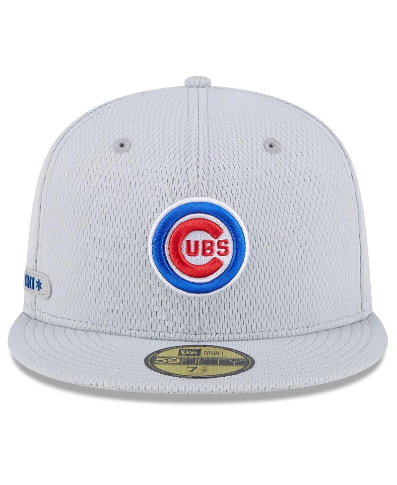 New Era Men's Gray Chicago Cubs 2025 Mlb Clubhouse 59FIFTY Fitted Hat