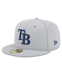 New Era Men's Gray Tampa Bay Rays 2025 Mlb Clubhouse 59FIFTY Fitted Hat