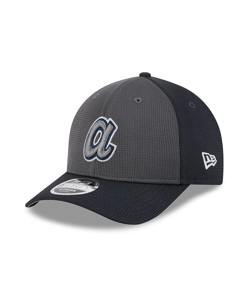 New Era Men's Gray/Navy Atlanta Braves 2025 Batting Practice 9FORTY M-Crown Adjustable Hat