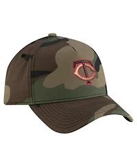 New Era Men's Camo Minnesota Twins Woodland Team Pop 9FORTY A-Frame Adjustable Hat