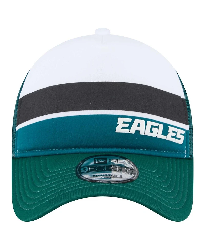 New Era Big Boys and Girls Midnight Green Philadelphia Eagles Sport Night Color Block 9FORTY A-Frame Trucker Adjustable Hat