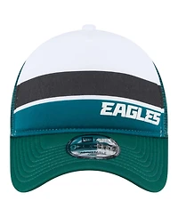 New Era Big Boys and Girls Midnight Green Philadelphia Eagles Sport Night Color Block 9FORTY A-Frame Trucker Adjustable Hat