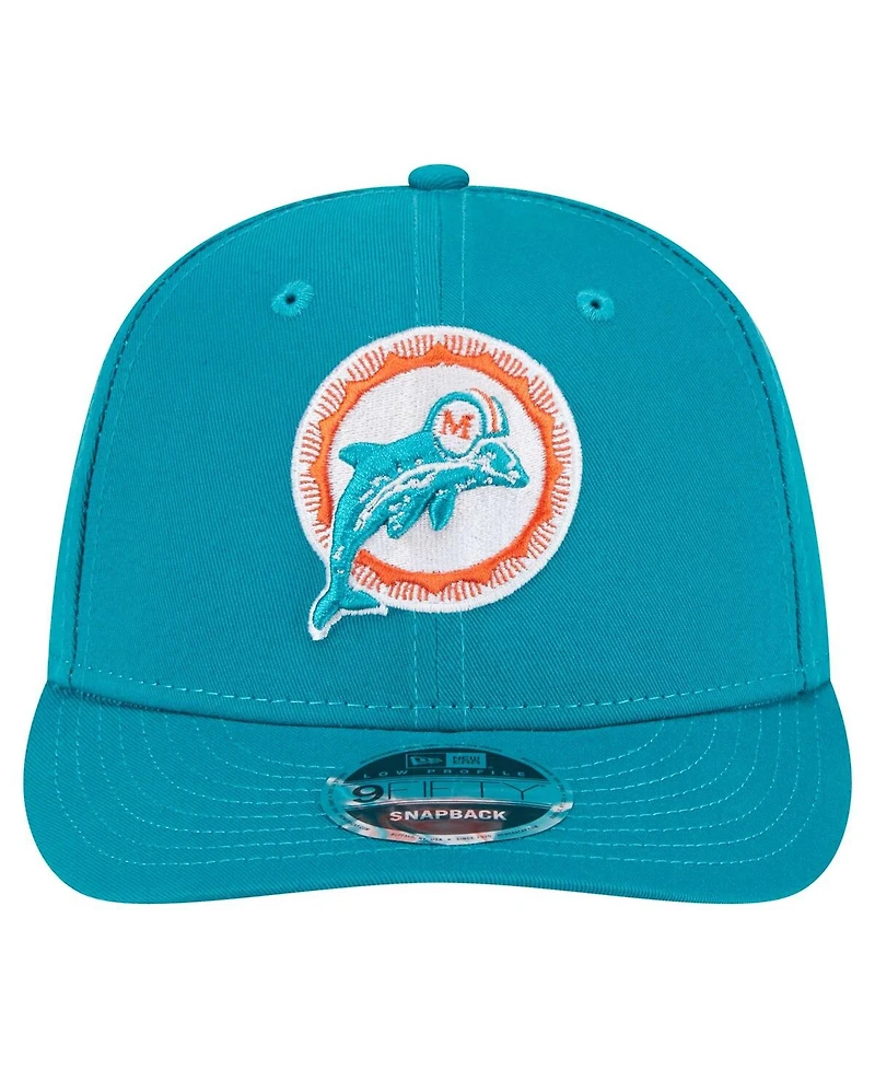 New Era Men's Aqua Miami Dolphins Main Low Profile 9FIFTY Snapback Hat
