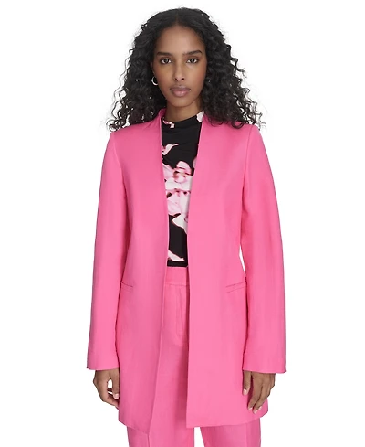 Calvin Klein Women's Open-Front Linen-Blend Blazer
