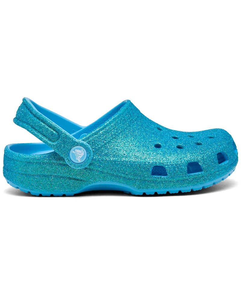 Crocs Little Girls Classic Glitter Clogs from Finish Line
