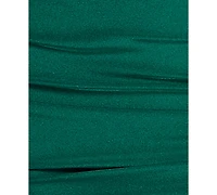 Crystal Doll Juniors' Rhinestone-Strap Lace-Up-Back Gown