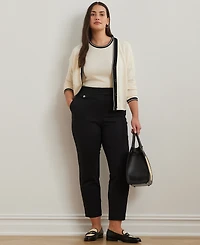Lauren Ralph Lauren Plus Size Two-Tone Short-Sleeve Sweater