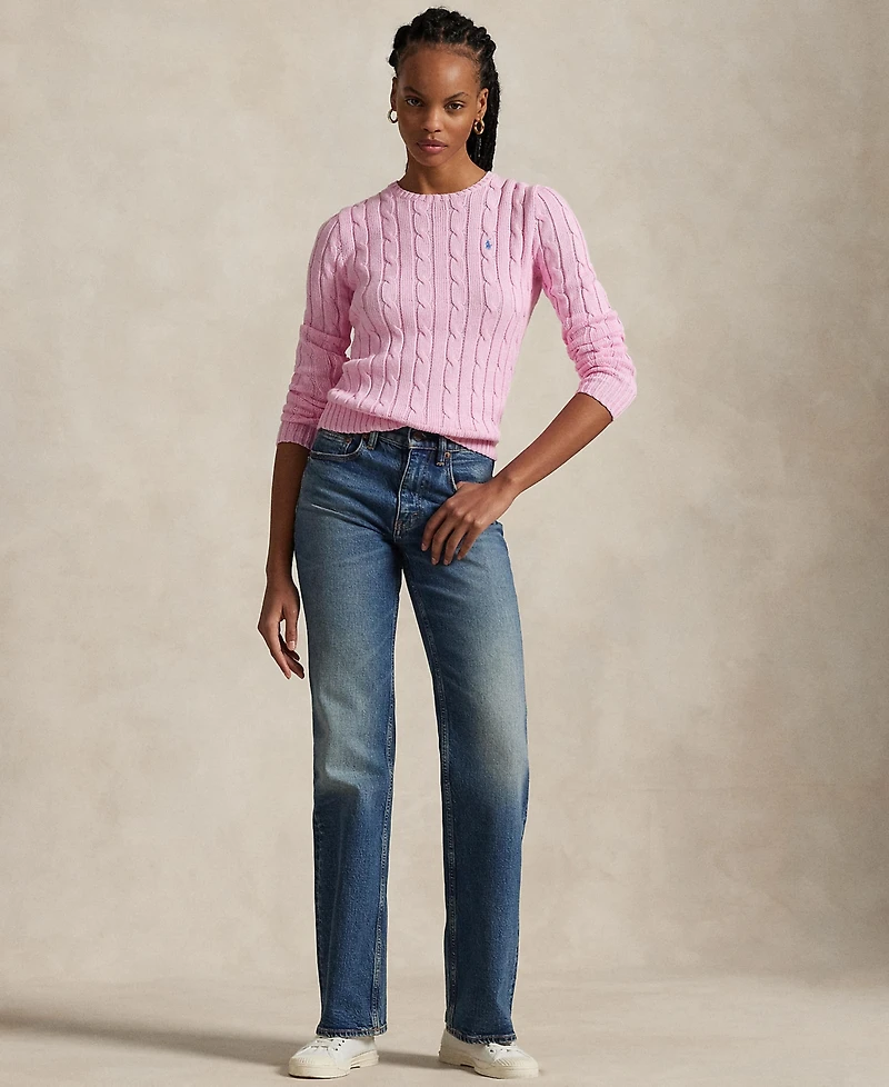 Polo Ralph Lauren Women's Cable-Knit Cotton Crewneck Sweater