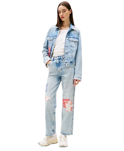 Tommy Jeans Women's Patchwork Layla High Rise Straight-Leg