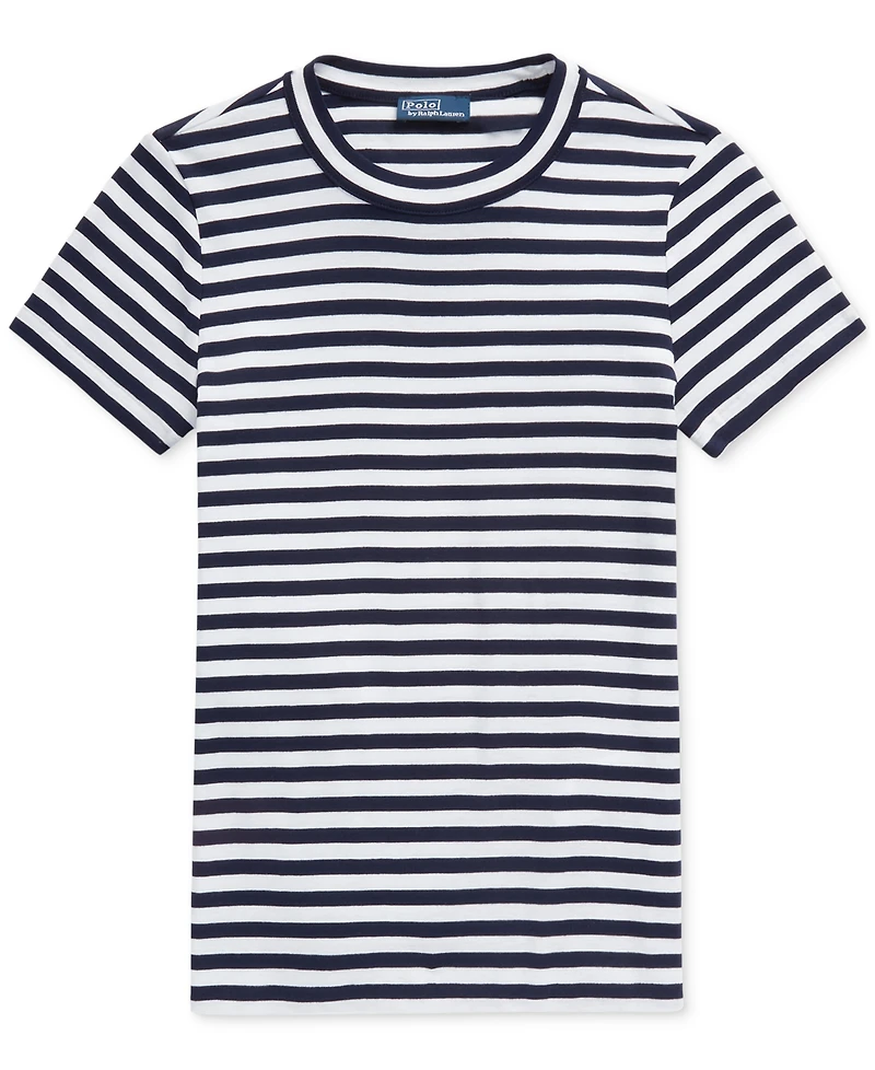 Polo Ralph Lauren Women's Striped Ribbed Cotton Crewneck Tee