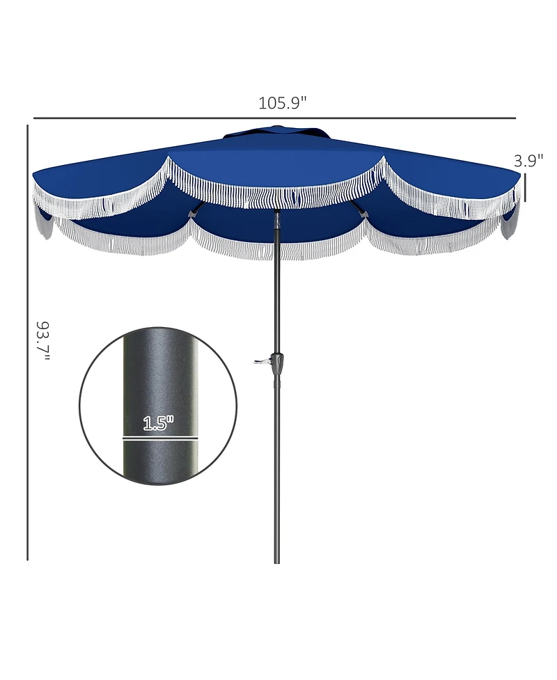 Outsunny 9FT Patio Umbrella Upf 30+ Vented Market Umbrella