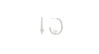 White Rhodium Clad Cz Hoop with Pearl detail