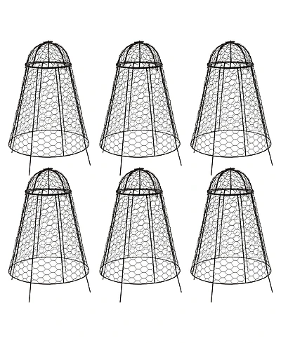 Chicken Wire Cloche Plant Protector with Removable Cover - 6-Pack