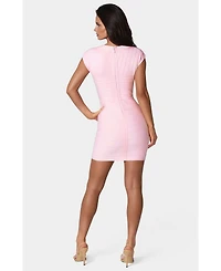 Bebe Women's Cap Sleeve Bandage Mini Dress