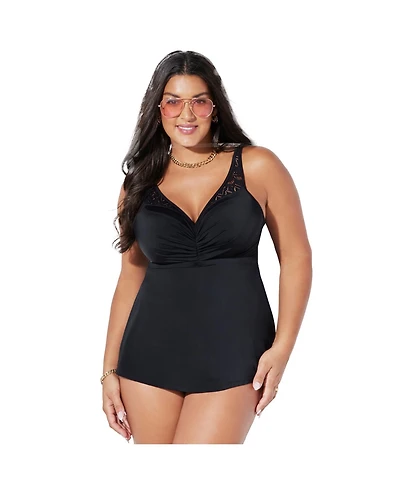 Swimsuits for All Women's Bra Crochet Underwire Tankini Top