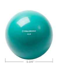 Philosophy Gym Toning Ball, 4 Lb, Teal - Soft Weighted Mini Medicine Ball