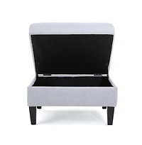 Tufted Storage Ottoman with Waffle Stitching, Upholstered Footrest Hidden Storage-The Pop Home