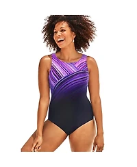 Swimsuits for All Women's Chlorine Resistant High Neck One Piece Swimsuit