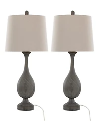 LumiSource Cipolla Poly 29" Polyresin Table Lamp, Set of 2