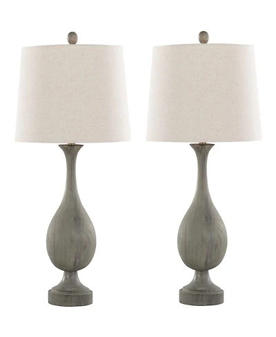 LumiSource Cipolla Poly 29" Polyresin Table Lamp, Set of 2
