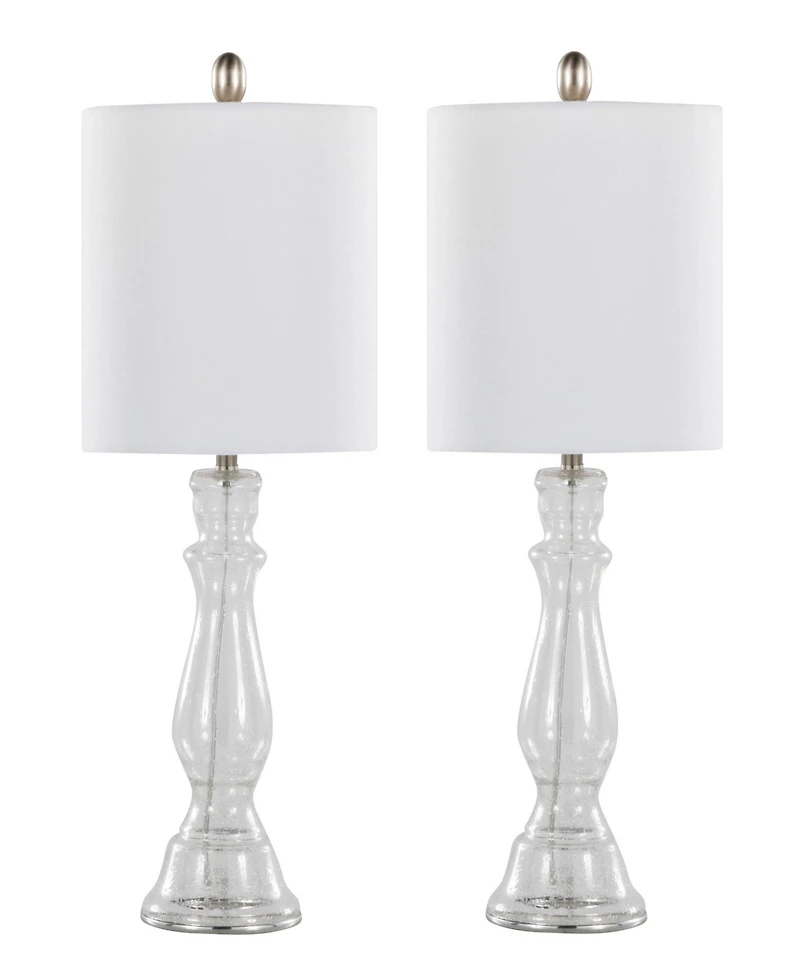 LumiSource Bishop 24" Glass Table Lamp, Set of 2