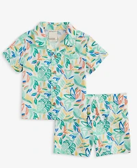 First Impressions Baby Boys Tropical-Print Shirt & Shorts, 2 Piece Set, Exclusively at Macy's