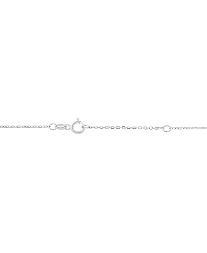 Effy Diamond Cluster Oval Halo 18" Pendant Necklace (5/8 ct. t.w.) in Sterling Silver