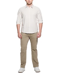 Guess Men's Relaxed Fit Long Sleeve Striped Button Front Oxford Shirt