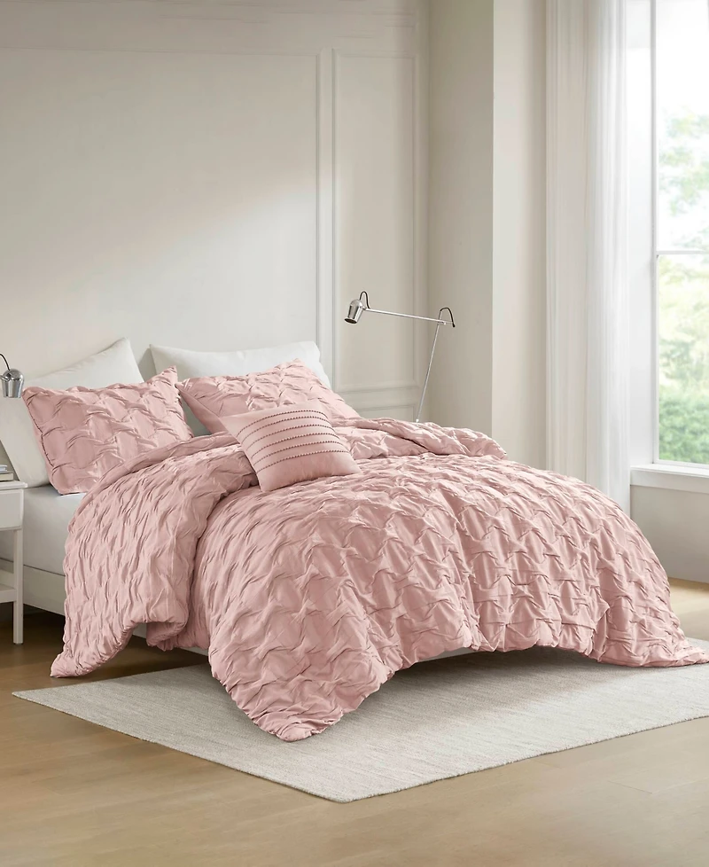 510 Design Bailey Diamond Pucker Woven 4-Pc. Comforter Set, Full/Queen