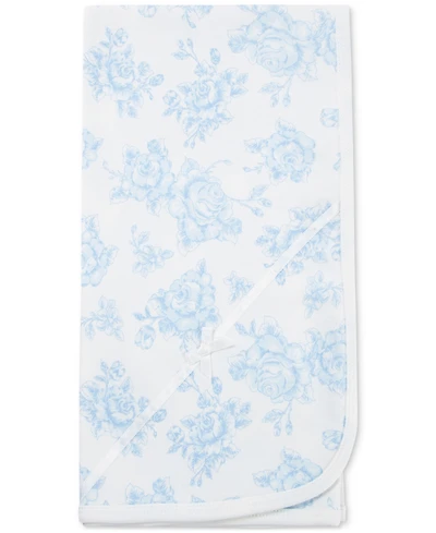 Little Me Baby Girls Cotton Blue Roses Blanket