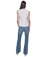 Karl Lagerfeld Paris Women's Sleeveless Satin Bow Top