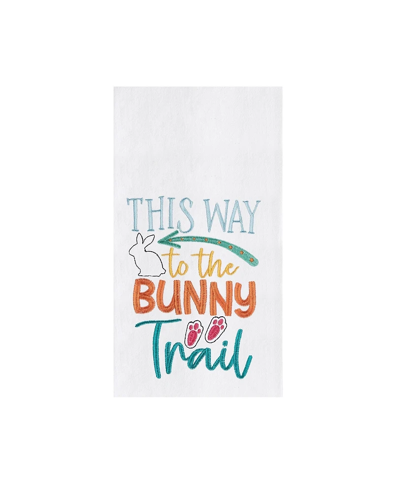 This Way to the Bunny Trail" Easter Rabbit Spring Theme Kitchen Dishtowel