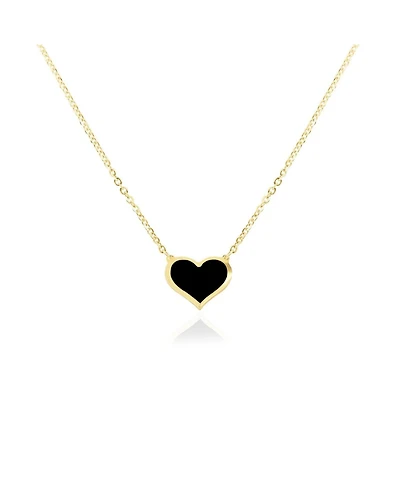 The Lovery Onyx Single Heart Necklace 14K Gold