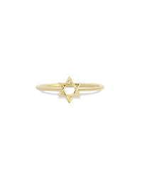 The Lovery Open Gold Star of David Ring 14K Gold