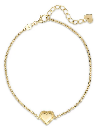 Devata Sweet Heart Chain Bracelet in 14K Gold, 6.5 in adj to 7.5 in, approx. 2.5 grams.