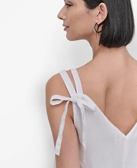 Dkny Women's Linen Tie-Strap Tank Top