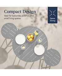 Best Choice Products 3-Piece Steel Patio Bar Height Round Bistro Set w/ Backless Stools