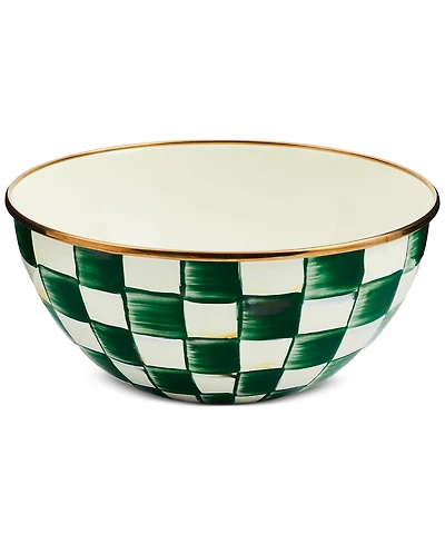 Mackenzie-Childs Emerald Check Everyday Bowl