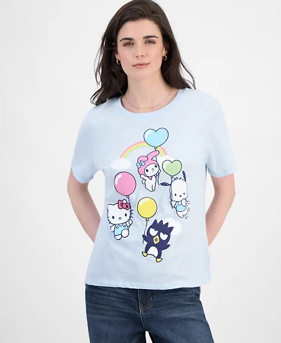 Love Tribe Juniors' Hello Kitty Balloons Graphic-Print Tee