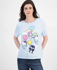 Love Tribe Juniors' Hello Kitty Balloons Graphic-Print Tee