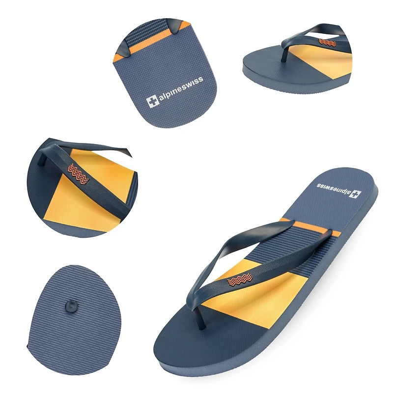Alpine Swiss Men's Flip Flops | Ultra-light Thin Eva foam Sandals for Beach Pool Everyday Wear Simple Flexible Men