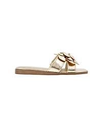 BCBGeneration Women's Mazey Flower Slide Flat Sandals