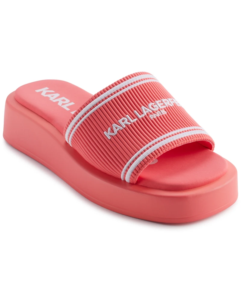 Karl Lagerfeld Paris Women's Ohare Platform Slide Flat Sandals