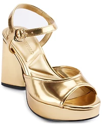 Karl Lagerfeld Paris Women's Hallet Platform Ankle Strap Dress Sandals