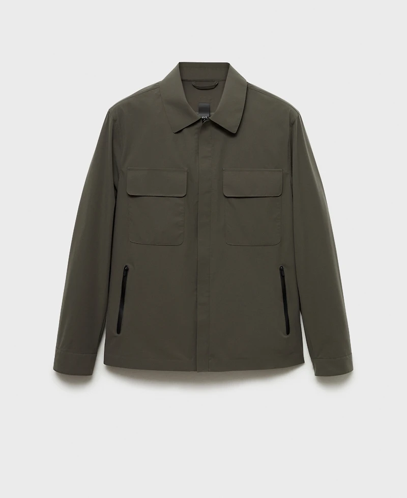 Mango Men's Pocketed Water-Repellent Jacket