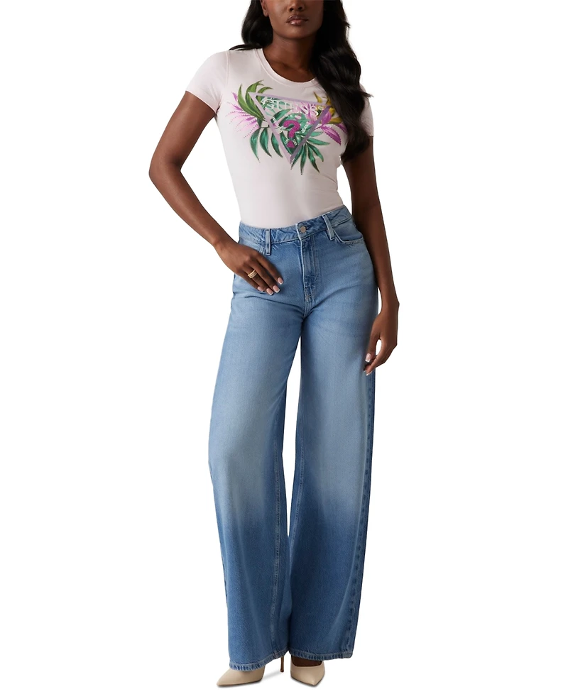 Guess Women's Embellished Graphic Print Short-Sleeve T-Shirt