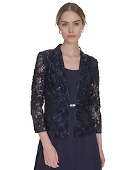 Jessica Howard Women's Soutache Jacket & Jewel-Neck Midi Dress