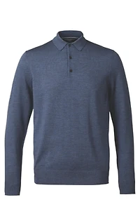 Charles Tyrwhitt Men's Merino Polo Long Sleeve Sweater