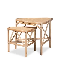 bali & pari 2-Pc. Finished Rattan Jayden Modern Bohemian End Table Set
