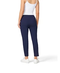 Cable & Gauge Women's Stripe Slim Fit Pull On Cropped Pant